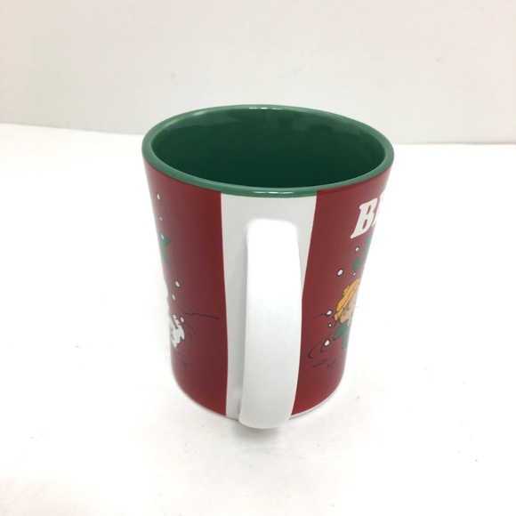 Peanut Be Jolly Snoopy Vintage Christmas Holiday Mugs in Red - Picture 3 of 8